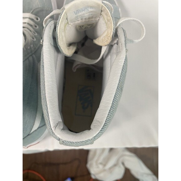 Vans Sk8-Hi Light Blue Denim Canvas High Top Sneakers Men’s Size 8.5 - Picture 5 of 8